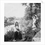 Two Young Girls on the Banks of the Sulby River, Isle of Man by George Bellett Cowen